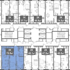 Квартира 72 м², 3-комнатные - изображение 2