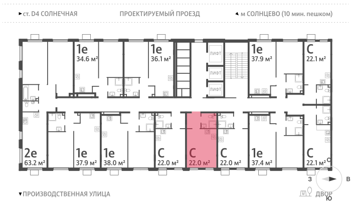 22 м², квартира-студия 9 019 274 ₽ - изображение 43