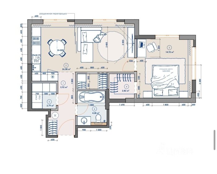 60 м², 3-комнатная квартира 146 500 ₽ в месяц - изображение 47