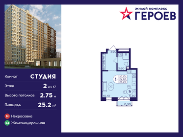 Квартира 25,2 м², студия - изображение 1