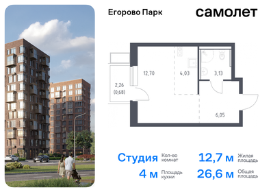 Квартира 26,6 м², студия - изображение 1