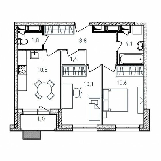 48,6 м², 2-комнатная квартира 9 865 800 ₽ - изображение 27