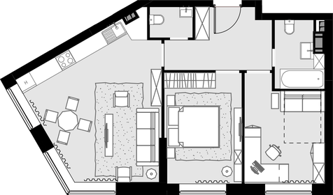 Квартира 65,2 м², 2-комнатные - изображение 1