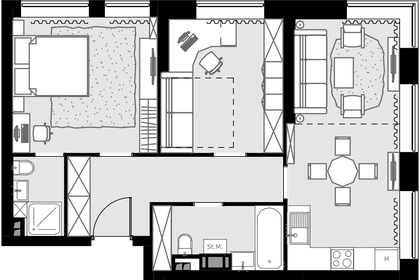 Квартира 61,3 м², 3-комнатные - изображение 1