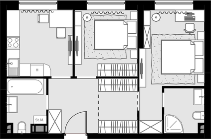 Квартира 51,1 м², 2-комнатные - изображение 1