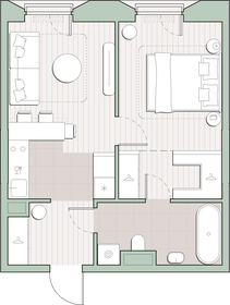 Квартира 39,2 м², 1-комнатная - изображение 1