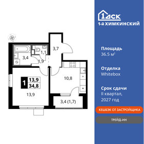 Квартира 36,5 м², 1-комнатная - изображение 1