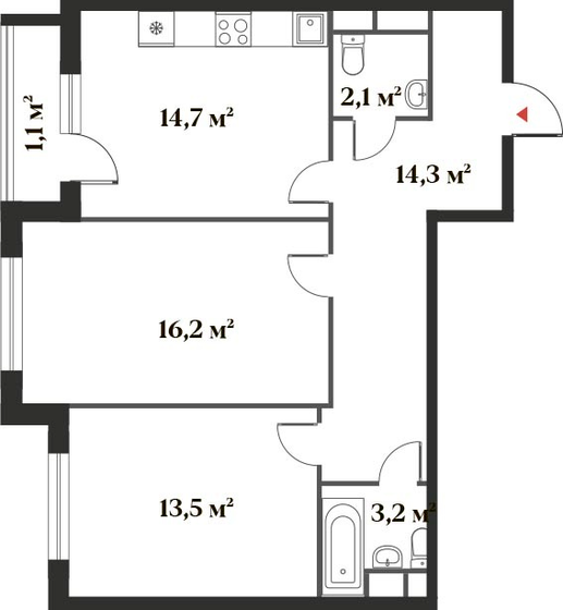 62 м², 2-комнатная квартира 15 999 718 ₽ - изображение 17