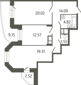 Квартира 76,4 м², 2-комнатная - изображение 1