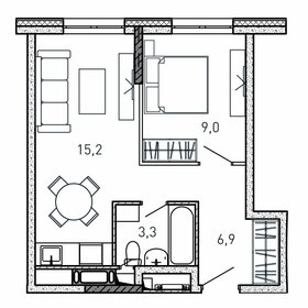 Квартира 34,4 м², 1-комнатная - изображение 1