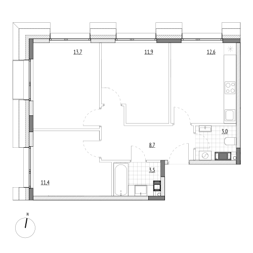 76,6 м², 3-комнатная квартира 16 500 000 ₽ - изображение 29