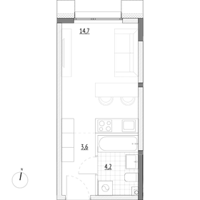 Квартира 22,5 м², студия - изображение 1