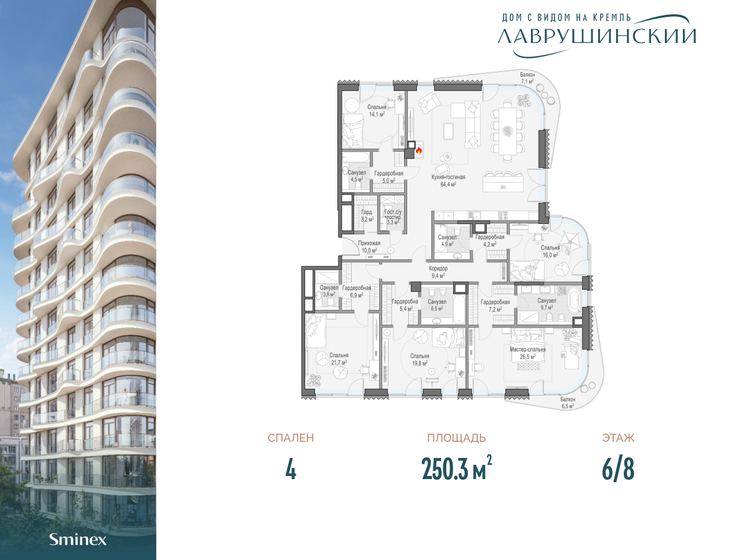 417,3 м², 4-комнатная квартира 2 147 483 648 ₽ - изображение 49