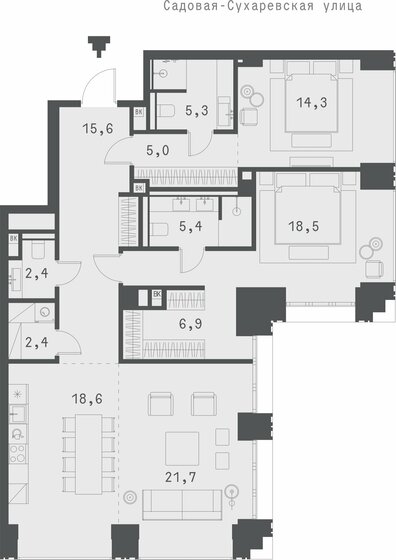 86,4 м², 2-комнатная квартира 136 660 336 ₽ - изображение 67