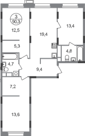 Квартира 90,3 м², 3-комнатная - изображение 1