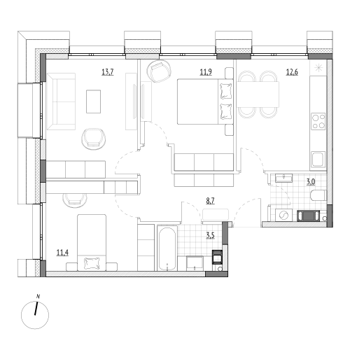 76,6 м², 3-комнатная квартира 16 500 000 ₽ - изображение 28