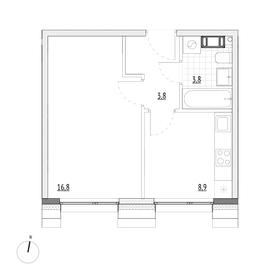 Квартира 33,3 м², 1-комнатные - изображение 2