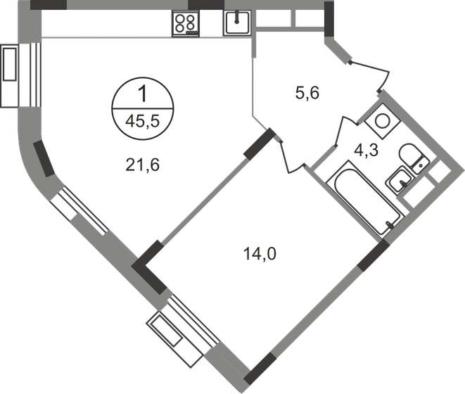 41,6 м², 1-комнатная квартира 11 839 042 ₽ - изображение 54