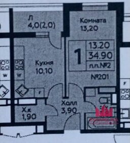 Квартира 34,9 м², 1-комнатная - изображение 1