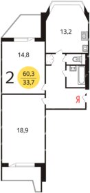 Квартира 59,1 м², 2-комнатная - изображение 2