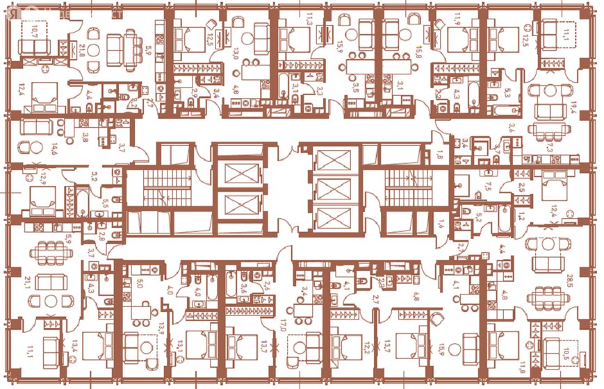 63,8 м², 2-комнатная квартира 33 334 344 ₽ - изображение 25