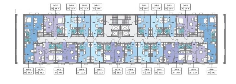 Квартира 59,3 м², 2-комнатная - изображение 2