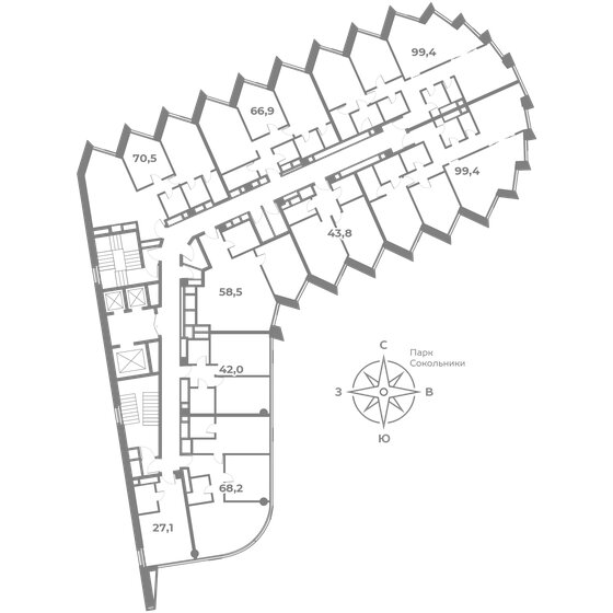 64,5 м², 3-комнатная квартира 36 500 000 ₽ - изображение 75