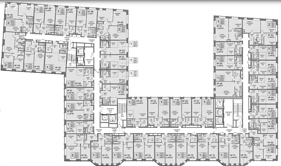 79,5 м², 3-комнатная квартира 34 400 000 ₽ - изображение 97