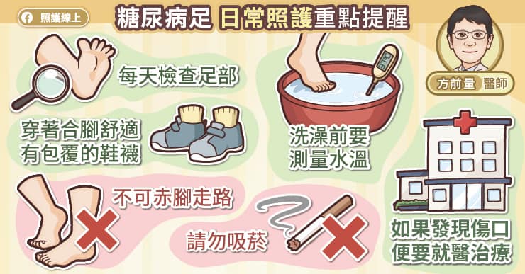 糖尿病足日常照護重點提醒