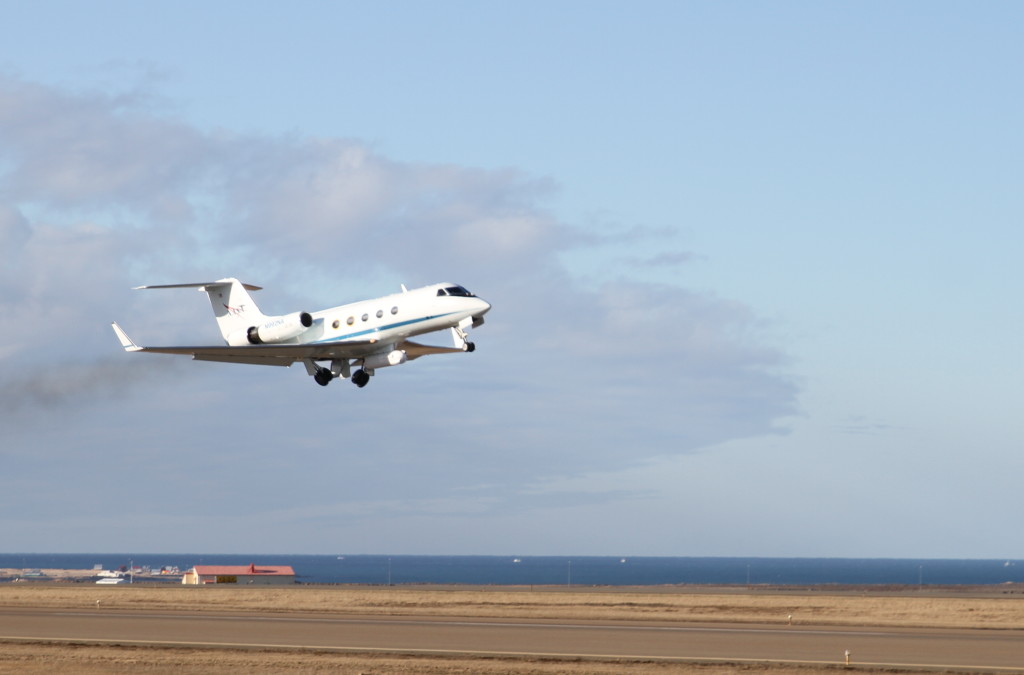 Aircraft takes off from runway