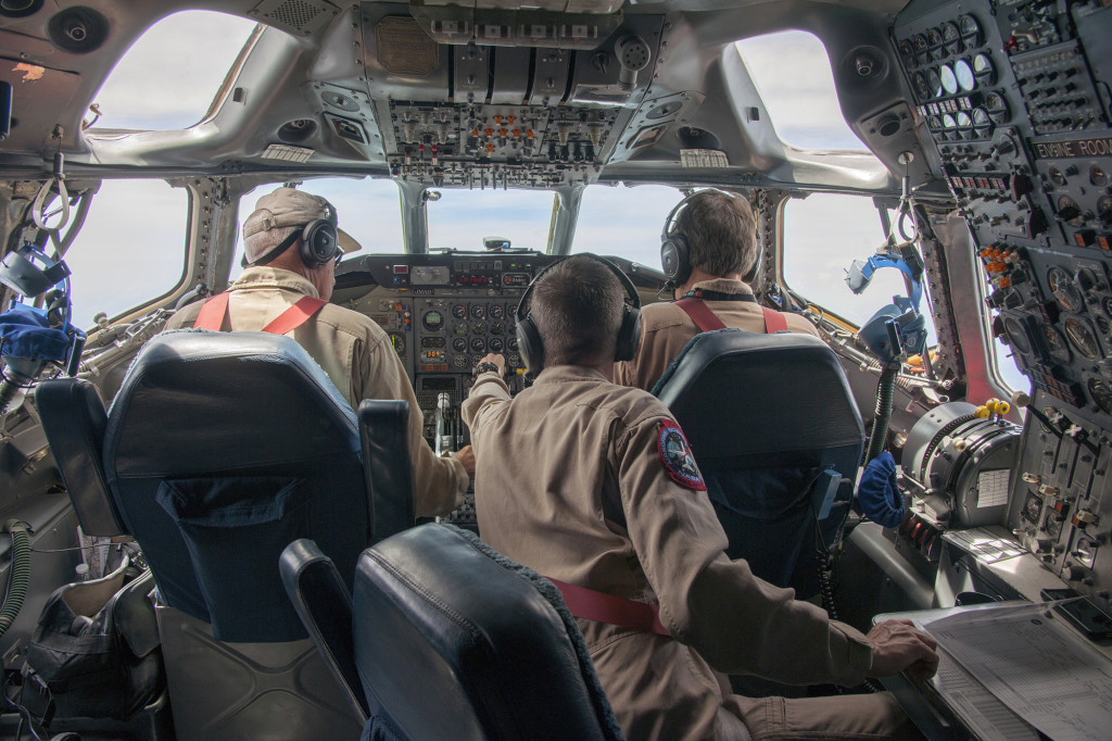 Airplane cockpit.