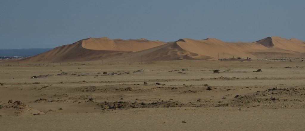 Dunes of the Namib Desert near Walvis Bay, Namibia. Credit: NASA/Jane Peterson