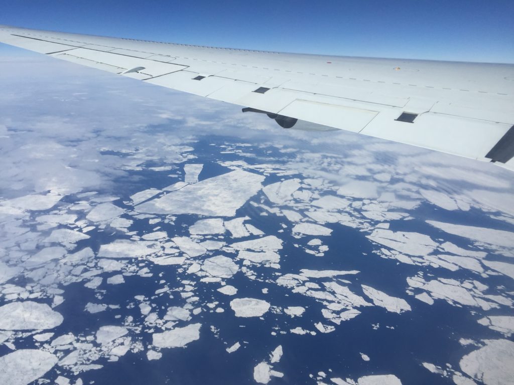 As part of the Atmospheric Tomography mission's global survey of the atmosphere, NASA's DC-8 flying laboratory flew in the Arctic Circle. Credit: NASA/Paul Newman 