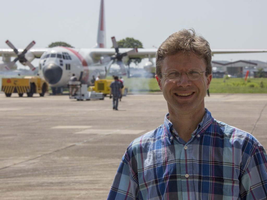 Amid the flurry of activity that comes with being in the field, Ken Davis, principal investigator for ACT-America from Penn State, finds moments of calm in running and exploring nature. Credit: NASA/David C. Bowman 