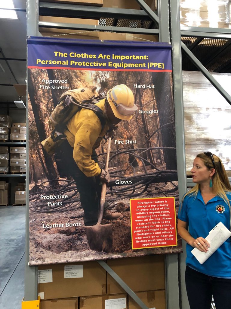 NIFC's Great Basin Cache supplies all of a firefighter's gear except for their boots. Credit: NASA