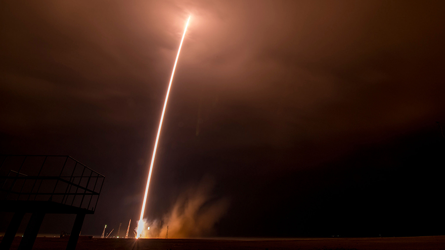 The Soyuz TMA-16M spacecraft launches