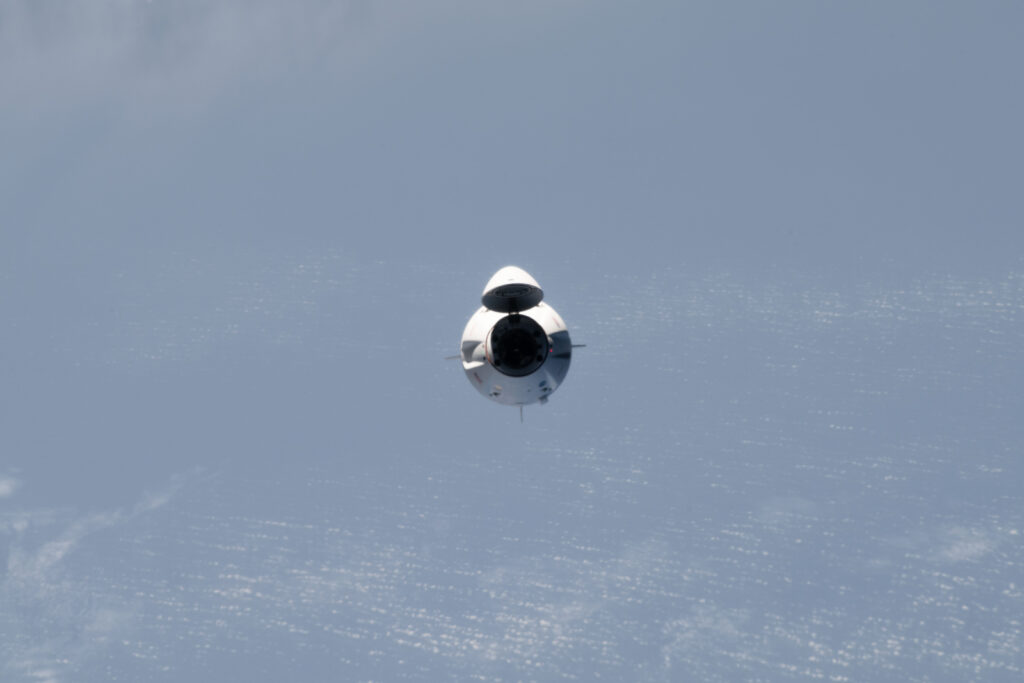 SpaceX's Dragon Endurance spacecraft carrying the Crew-7 quartet approaches the International Space Station for docking on August 27, 2023, as it soared 261 miles above the Atlantic ocean.