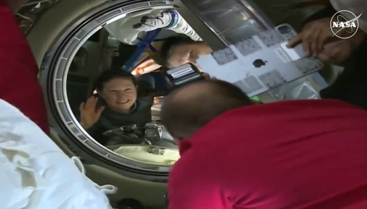 NASA astronaut Tracy C. Dyson is pictured inside the Soyuz MS-25 spacecraft ahead of hatch closure on Sept. 23. Credit: NASA