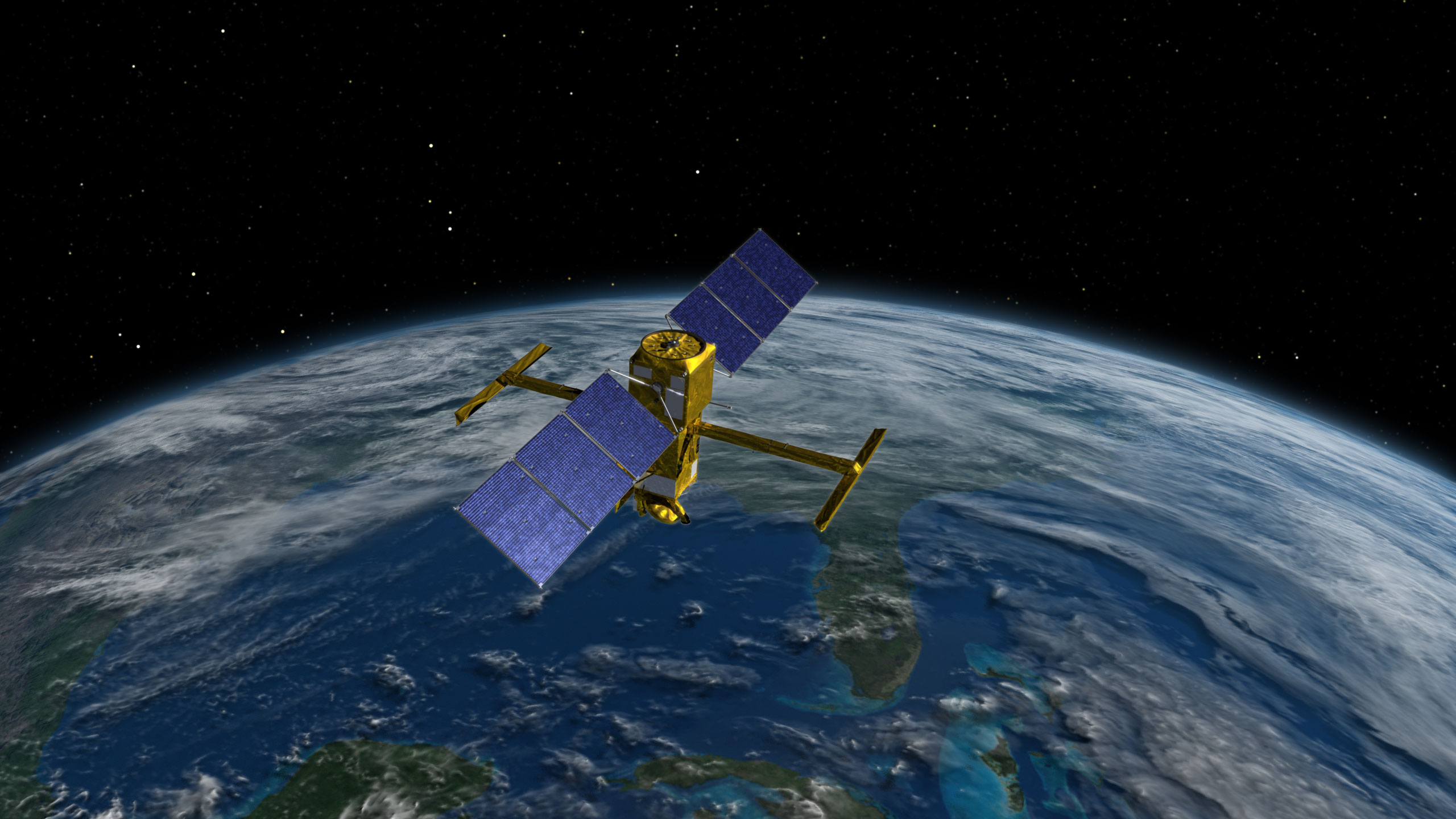 An artist’s concept of the Surface Water and Ocean Topography (SWOT) spacecraft. 