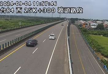 25K+300 渡頭交流道到西庄交流道 氣溫18.4度