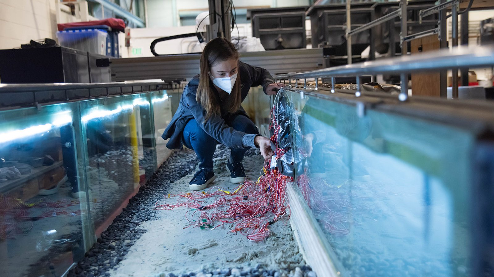 A photo of a person working in a lab