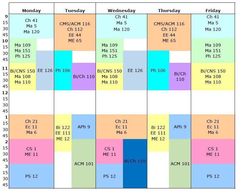 grid calendar for fall term