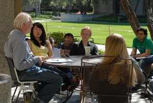 professor with students