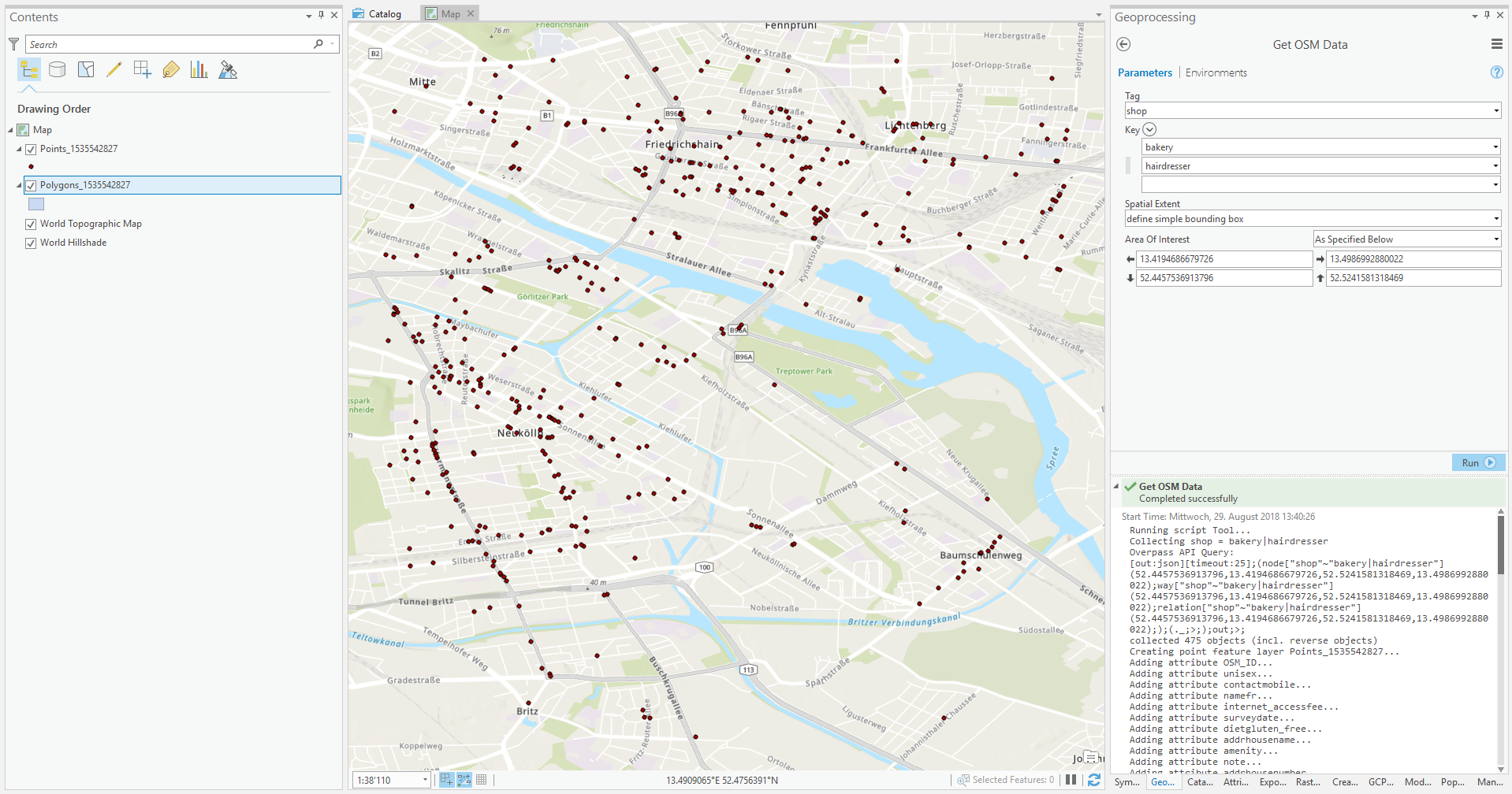 results in ArcGIS Pro