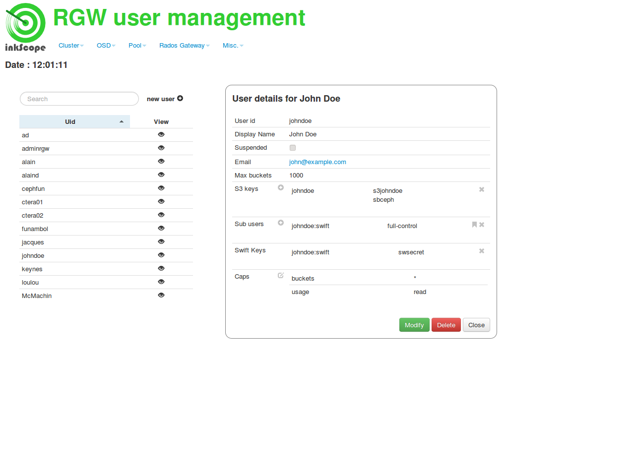 Object storage user management