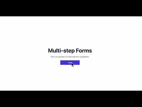 Multi-step form demo with animated route transitions