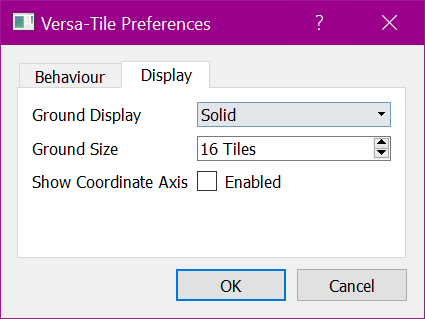 Preferences dialog: Display