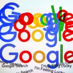 Multiple camera exposures show several Google logos jumbled together.