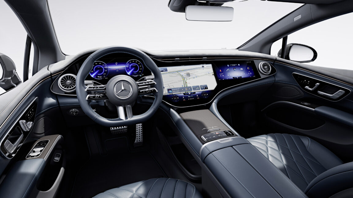 A photo of a Mercedes-Benz EQS interior