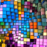 Abstract 3d background with different cubes